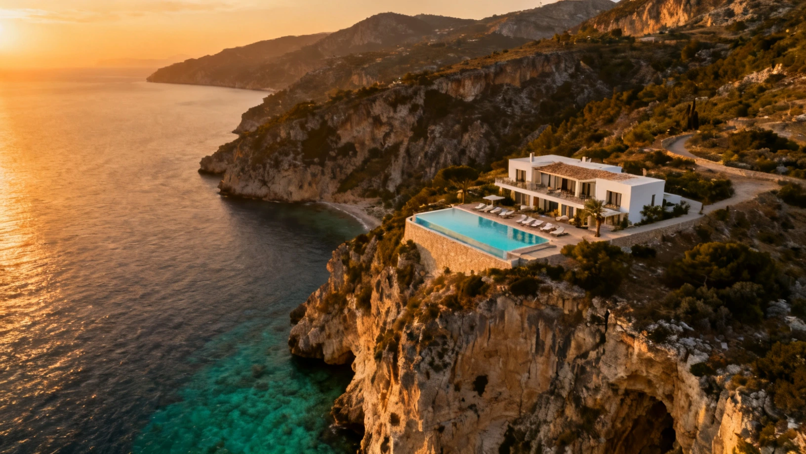 Vue panoramique depuis un belvedere surplombant la mer et les montagnes
